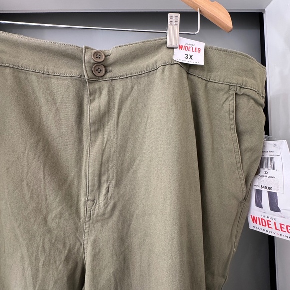 Nordstrom Celebrity Pink Hi-Rise Wide Leg Chino Pants 3X - Picture 1 of 3